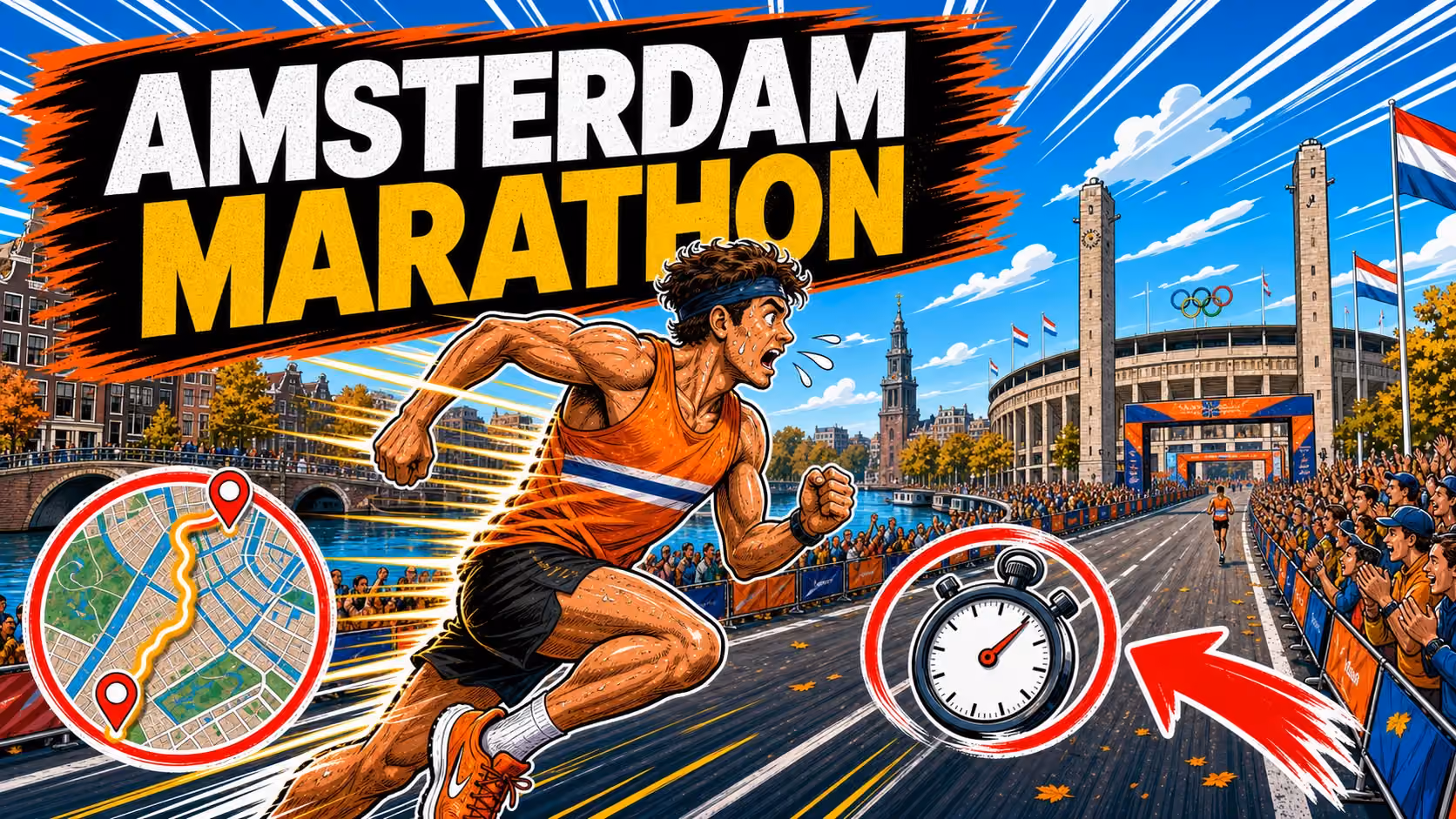Guía Completa Amsterdam Marathon 2026 — Pista Plana, Final en el Olympic Stadium y Cómo Prepararla