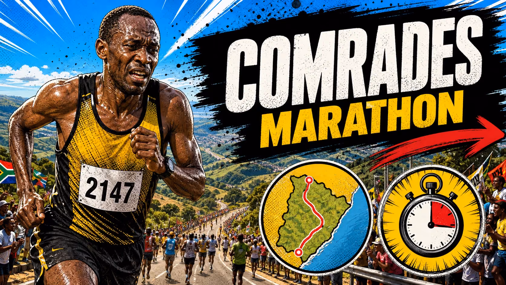 Guía completa Comrades Marathon 2026 — el ultramaratón más antiguo del mundo (87,7 km, Up Run)