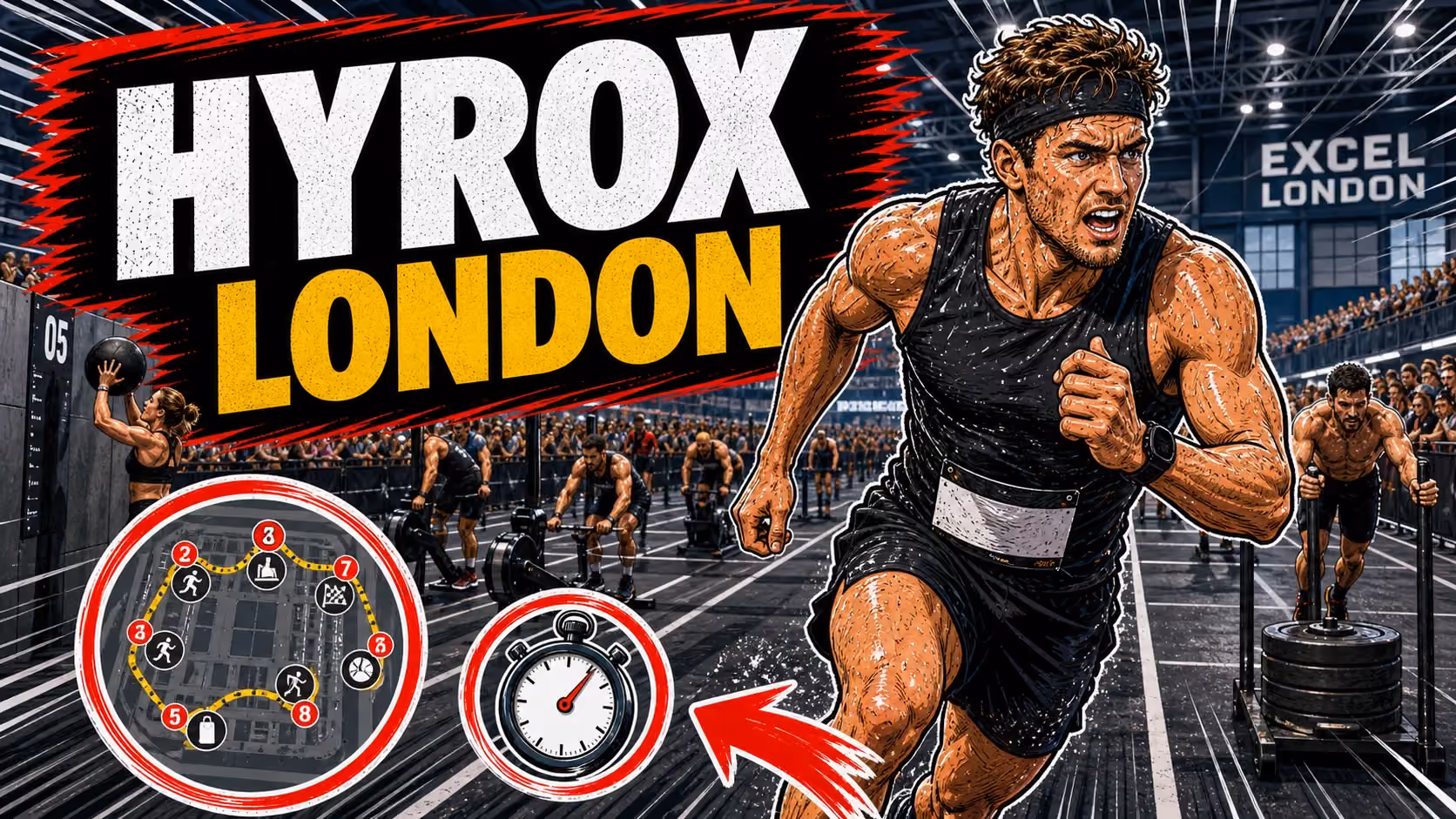 Guía Completa HYROX London ExCel 2026 — Festival HYROX más Grande del Mundo, 8 Estaciones, Estrategia y Cómo Prepararlo