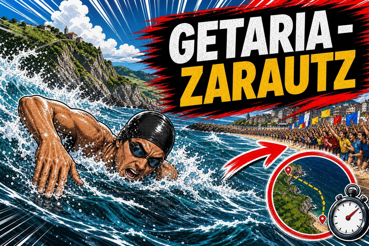 Travesía Getaria-Zarautz 2026: guía real para leer las olas, los 3 túneles y la llegada a playa sin regalar minutos