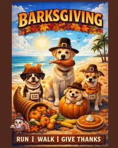 Friendsgiving/Barksgiving: Turkey Trot 5K, 10K, Half Marathon by Califlow Runs